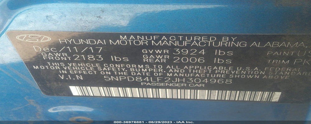 5NPD84LF2JH304968 2018 HYUNDAI ELANTRA photo no. 9