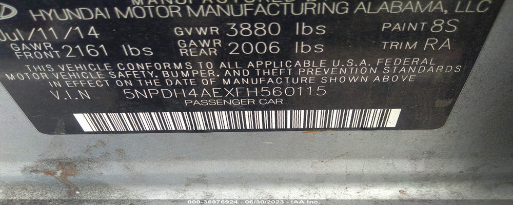5NPDH4AEXFH560115 2015 HYUNDAI ELANTRA photo no. 9