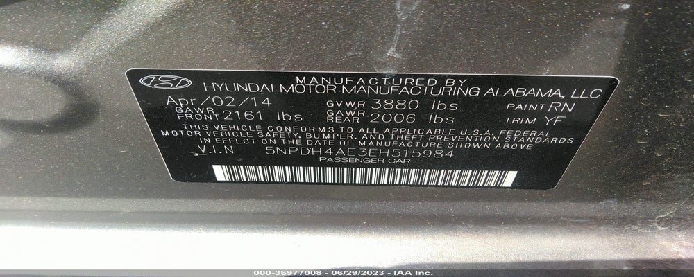 5NPDH4AE3EH515984 2014 HYUNDAI ELANTRA photo no. 9