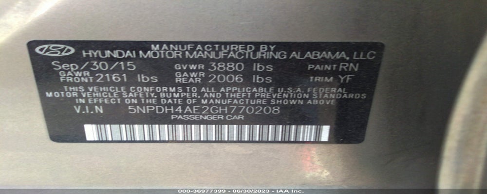 5NPDH4AE2GH770208 2016 HYUNDAI ELANTRA photo no. 9