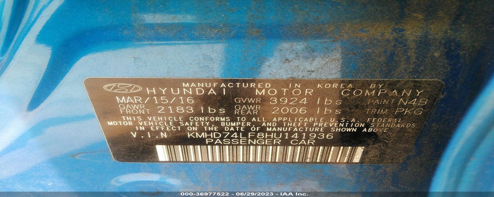 KMHD74LF8HU141936 2017 HYUNDAI ELANTRA photo no. 9