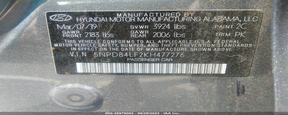 5NPD84LF2KH477276 2019 HYUNDAI ELANTRA photo no. 9