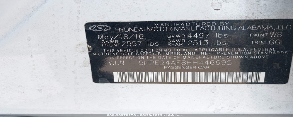 5NPE24AF8HH446695 2017 HYUNDAI SONATA photo no. 9