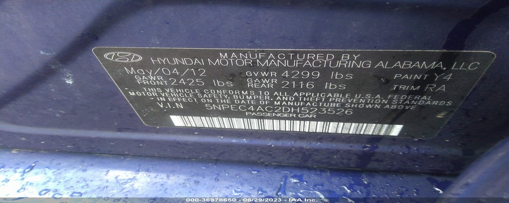 5NPEC4AC2DH523526 2013 HYUNDAI SONATA photo no. 9