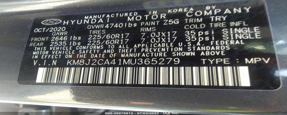 KM8J2CA41MU365279 2021 HYUNDAI TUCSON photo no. 9