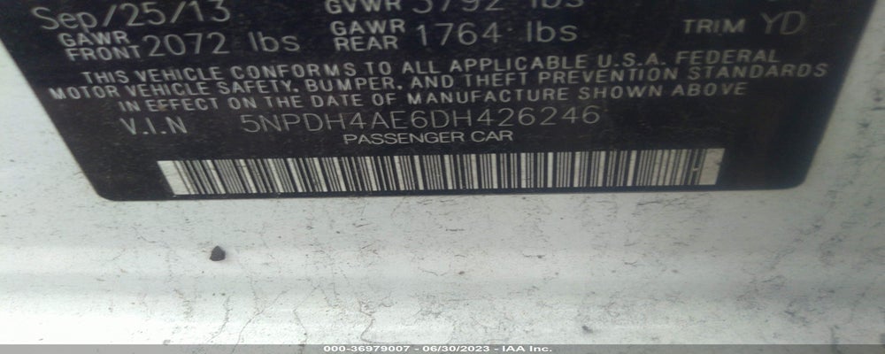 5NPDH4AE6DH426246 2013 HYUNDAI ELANTRA photo no. 9