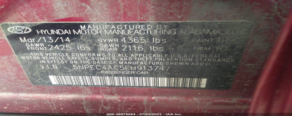 5NPEC4AC5EH913747 2014 HYUNDAI SONATA photo no. 9