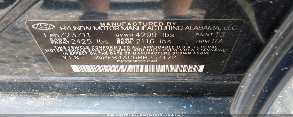 5NPEB4AC6BH254172 2011 HYUNDAI SONATA photo no. 9