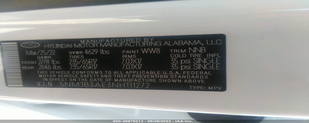 5NMJB3AE3NH111272 2022 HYUNDAI TUCSON photo no. 9