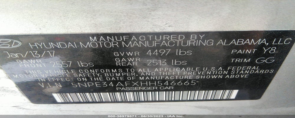 5NPE34AFXHH546665 2017 HYUNDAI SONATA photo no. 9