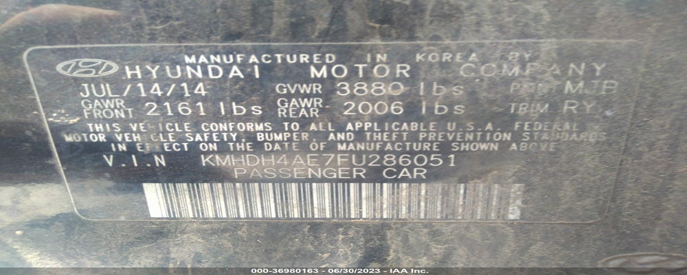 KMHDH4AE7FU286051 2015 HYUNDAI ELANTRA photo no. 9