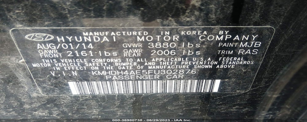 KMHDH4AE5FU302876 2015 HYUNDAI ELANTRA photo no. 9