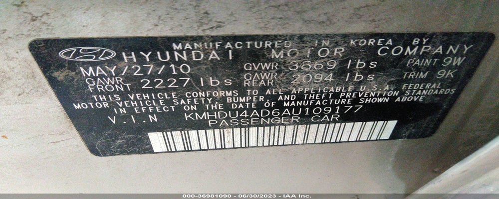 KMHDU4AD6AU109177 2010 HYUNDAI ELANTRA photo no. 9