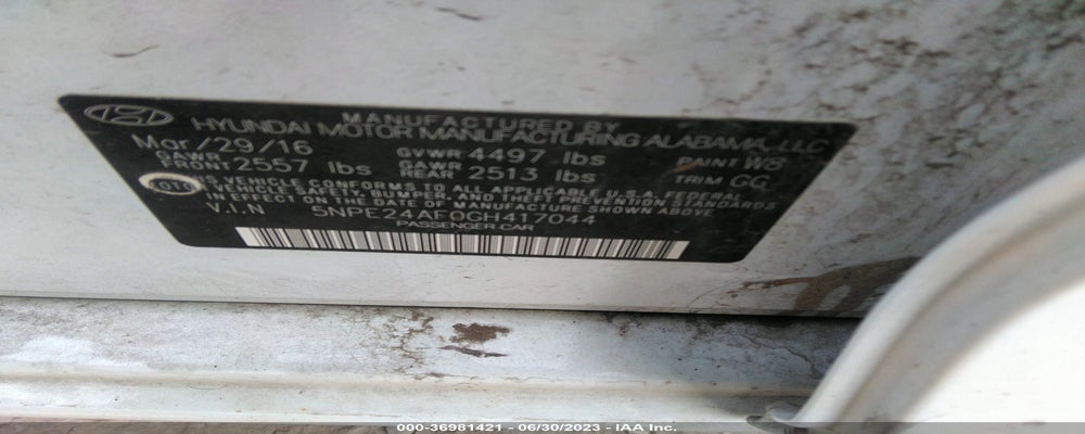 5NPE24AF0GH417044 2016 HYUNDAI SONATA photo no. 9