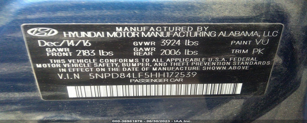 5NPD84LF5HH172539 2017 HYUNDAI ELANTRA photo no. 9