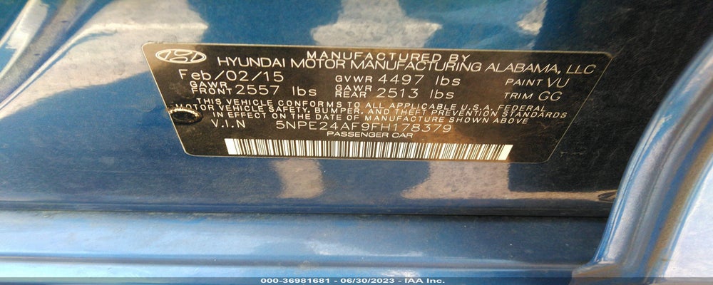 5NPE24AF9FH178379 2015 HYUNDAI SONATA photo no. 9