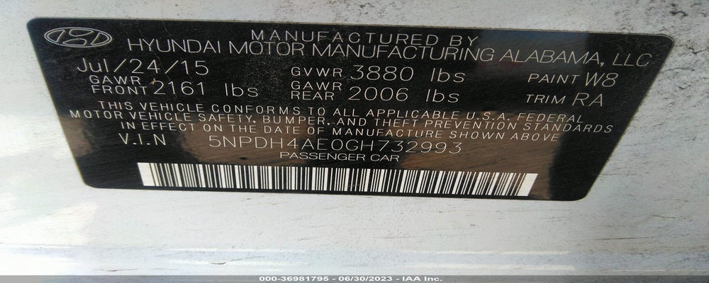 5NPDH4AE0GH732993 2016 HYUNDAI ELANTRA photo no. 9