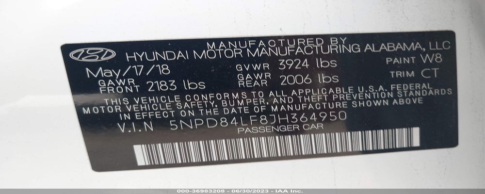 5NPD84LF8JH364950 2018 HYUNDAI ELANTRA photo no. 9
