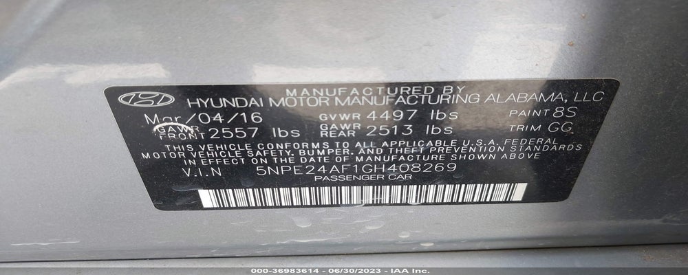 5NPE24AF1GH408269 2016 HYUNDAI SONATA photo no. 9