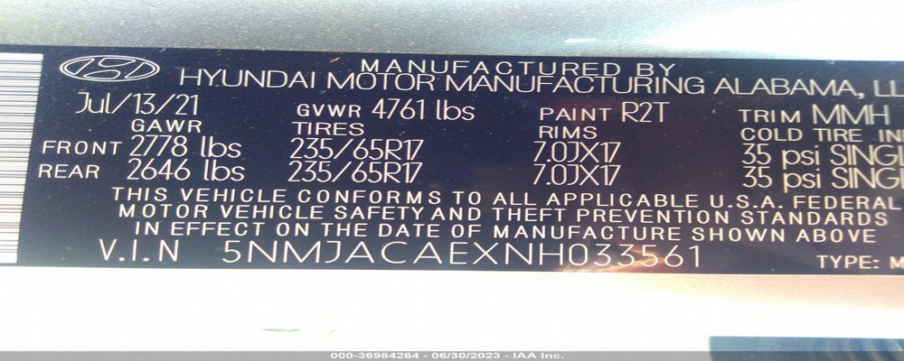 5NMJACAEXNH033561 2022 HYUNDAI TUCSON photo no. 9