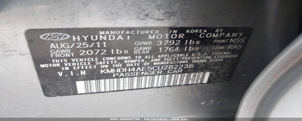 KMHDH4AE5CU282236 2012 HYUNDAI ELANTRA photo no. 9