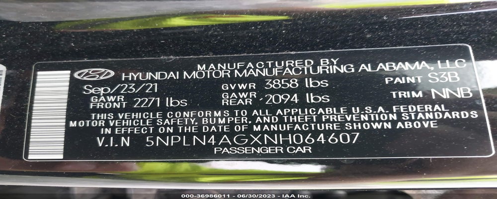 5NPLN4AGXNH064607 2022 HYUNDAI ELANTRA photo no. 9