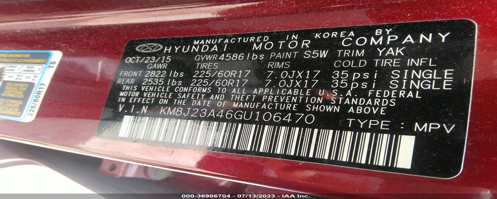 KM8J23A46GU106470 2016 HYUNDAI TUCSON photo no. 9