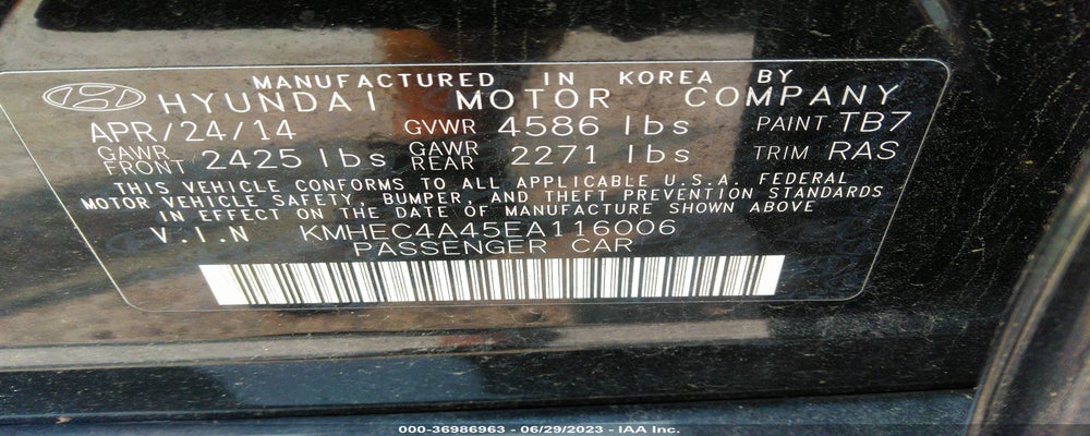 KMHEC4A45EA116006 2014 HYUNDAI SONATA HYBRID photo no. 9