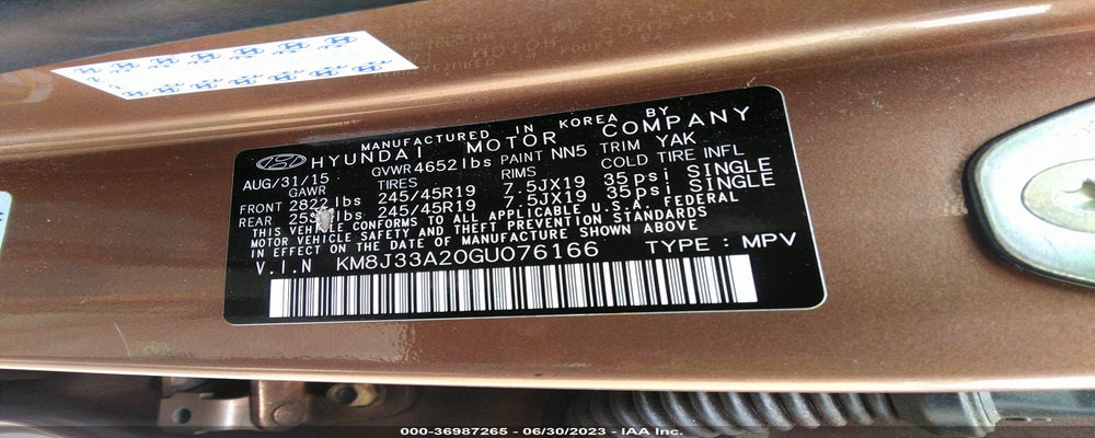 KM8J33A20GU076166 2016 HYUNDAI TUCSON photo no. 9