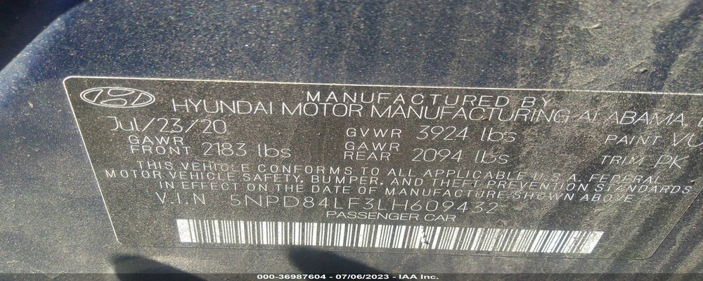 5NPD84LF3LH609432 2020 HYUNDAI ELANTRA photo no. 9