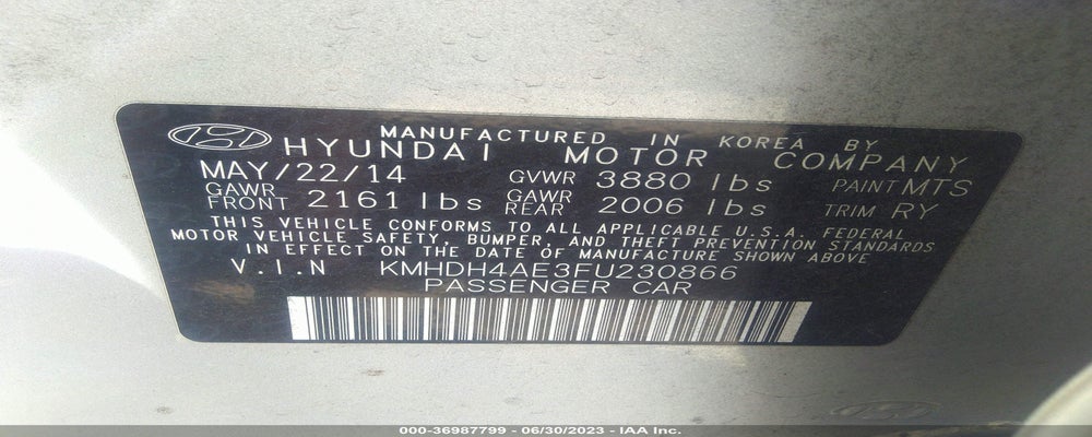 KM8DH4AE3FU230866 2015 HYUNDAI ELANTRA photo no. 9
