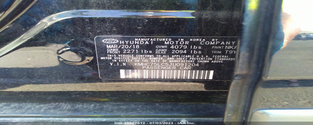 KMHC75LC5JU091204 2018 HYUNDAI IONIQ HYBRID photo no. 9