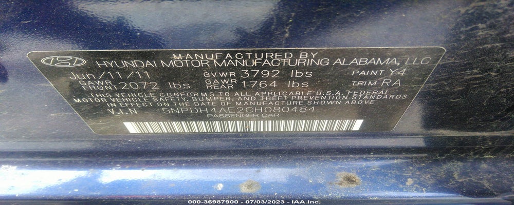 5NPDH4AE2CH080484 2012 HYUNDAI ELANTRA photo no. 9