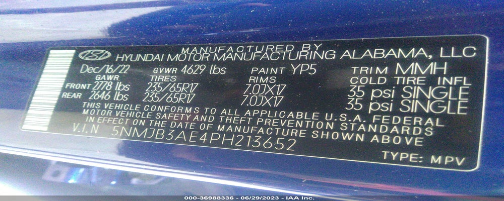 5NMJB3AE4PH213652 2023 HYUNDAI TUCSON photo no. 9