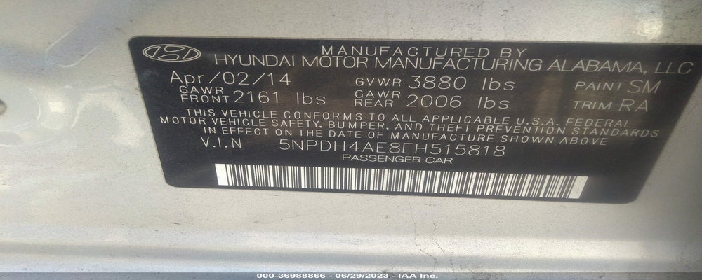 5NPDH4AE8EH515818 2014 HYUNDAI ELANTRA photo no. 9