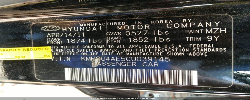 KMHCU4AE5CU039145 2012 HYUNDAI ACCENT photo no. 9