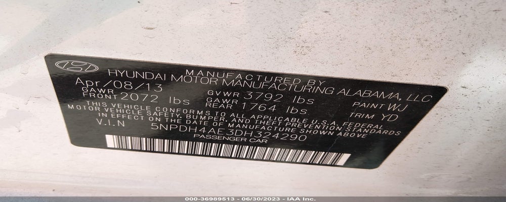 5NPDH4AE3DH324290 2013 HYUNDAI ELANTRA photo no. 9