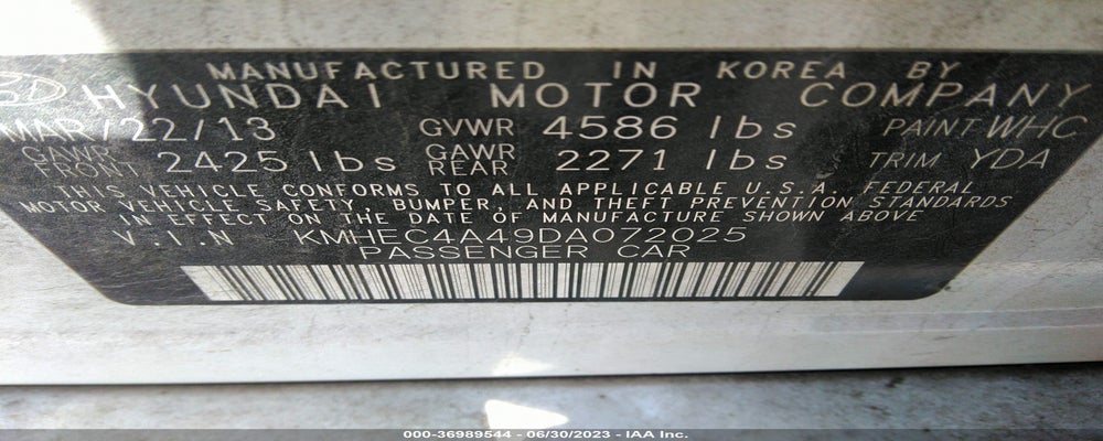 KMHEC4A49DA072025 2013 HYUNDAI SONATA HYBRID photo no. 9