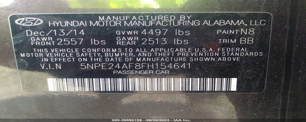 5NPE24AF8FH154641 2015 HYUNDAI SONATA photo no. 9