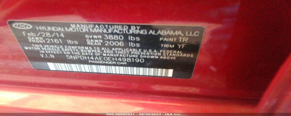 5NPDH4AE0EH498190 2014 HYUNDAI ELANTRA photo no. 9