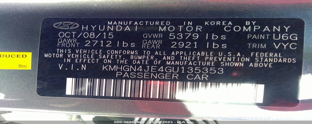 KMHGN4JE4GU135353 2016 HYUNDAI GENESIS photo no. 9