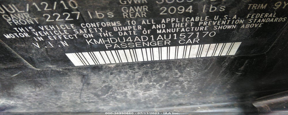 KMHDU4AD1AU157170 2010 HYUNDAI ELANTRA photo no. 9