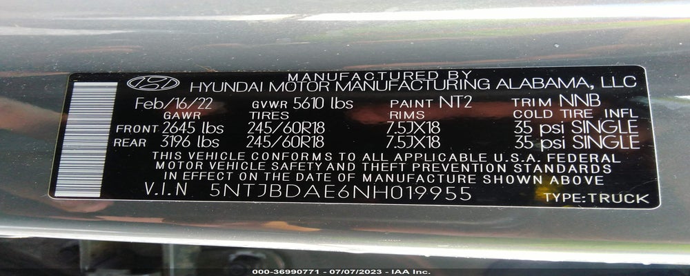 5NTJBDAE6NH019955 2022 HYUNDAI SANTA CRUZ photo no. 9