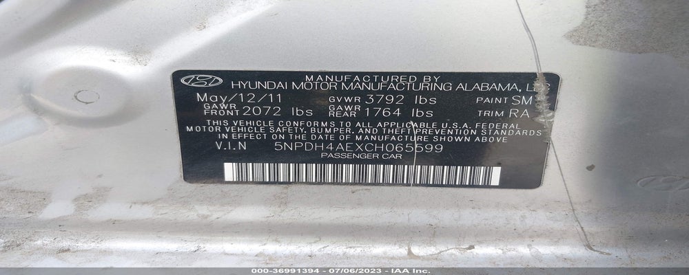 5NPDH4AEXCH065599 2012 HYUNDAI ELANTRA photo no. 9