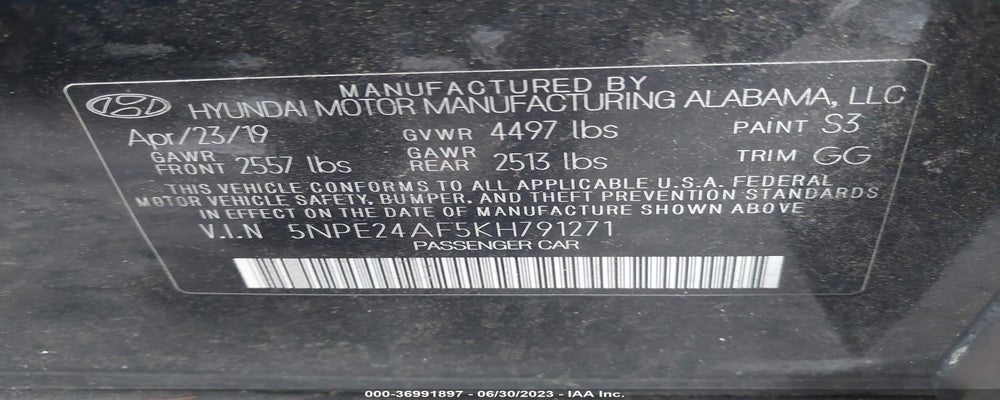 5NPE24AF5KH791271 2019 HYUNDAI SONATA photo no. 9