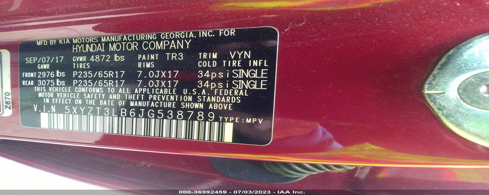 5XYZT3LB6JG538789 2018 HYUNDAI SANTA FE SPORT photo no. 9