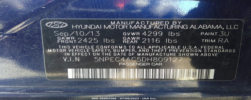 5NPEC4AC5DH809127 2013 HYUNDAI SONATA photo no. 9