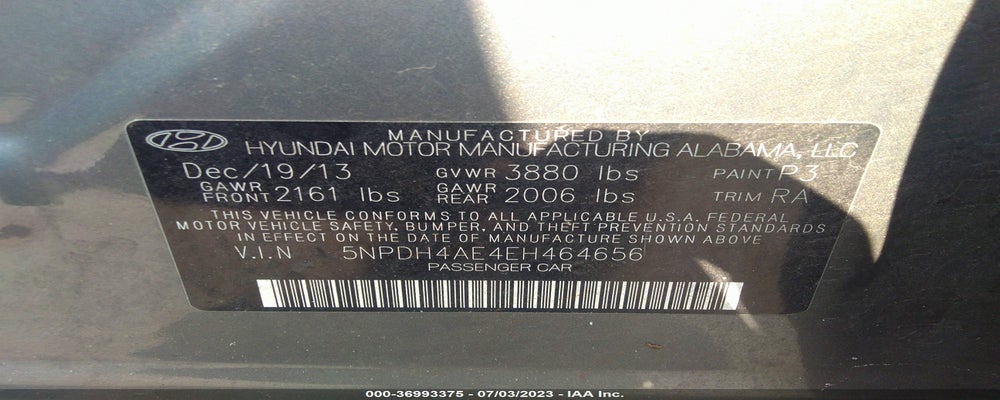 5NPDH4AE4EH464656 2014 HYUNDAI ELANTRA photo no. 9