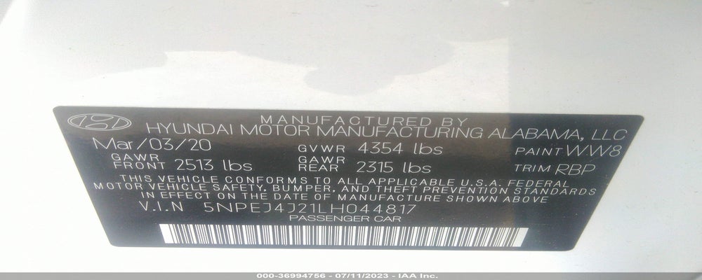 5NPEJ4J21LH044817 2020 HYUNDAI SONATA photo no. 9