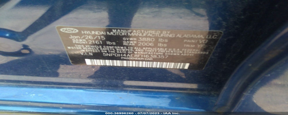 5NPDH4AE8FH638357 2015 HYUNDAI ELANTRA photo no. 9